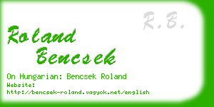 roland bencsek business card